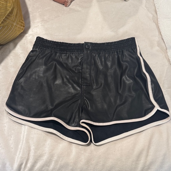 RtA Black Athletic Shorts with White Piping